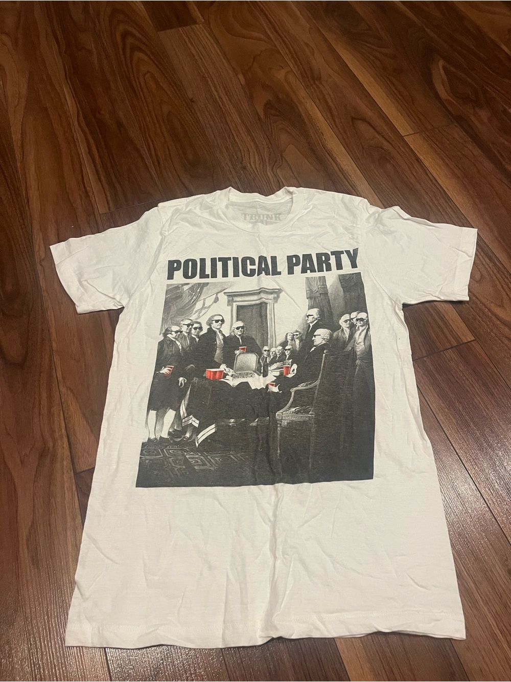 POLITICAL PARTY White Graphic T-Shirt